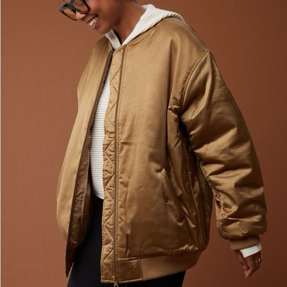 Aerie Satin Bomber Jacket, S/M, NWOT - Picture 2 of 8